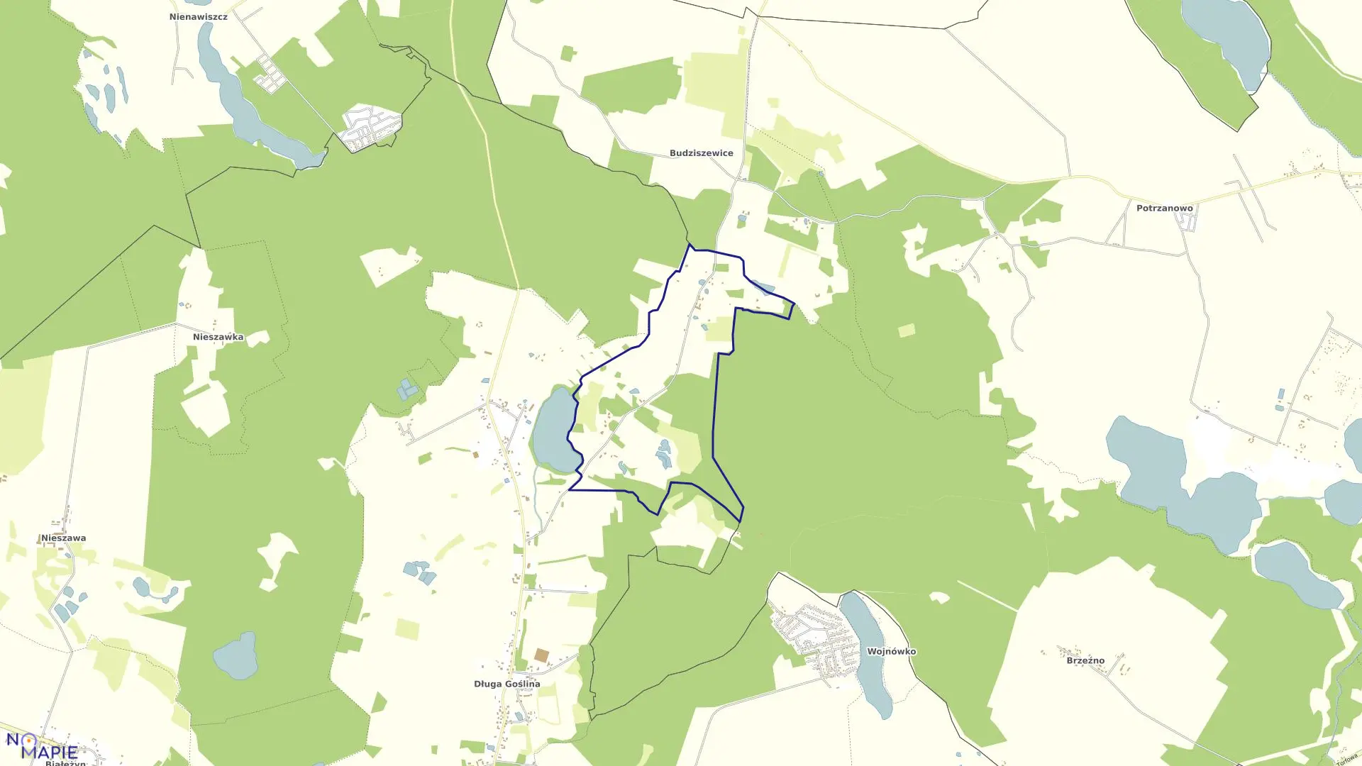 Mapa obrębu ŁOSKOŃ STARY w gminie Murowana Goślina