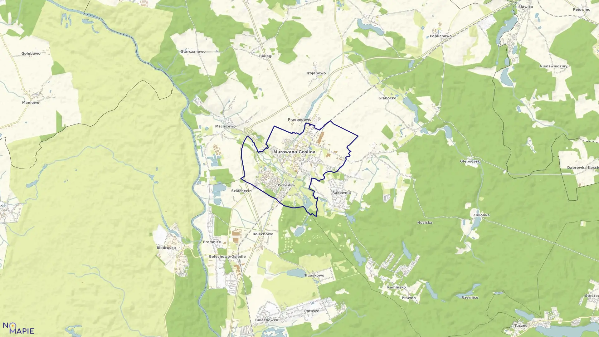 Mapa obrębu MUROWANA GOŚLINA w gminie Murowana Goślina